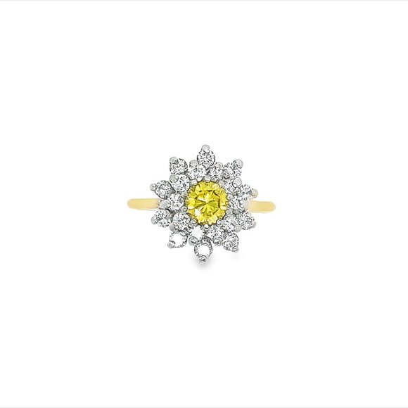 14k White and Yellow Diamond Ring - Picture 2 of 2